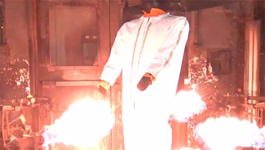 Photo of Zytron 300FR Suit during a Pyroman Test